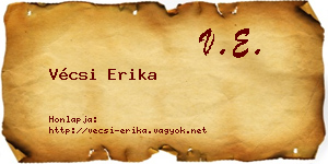 Vécsi Erika névjegykártya